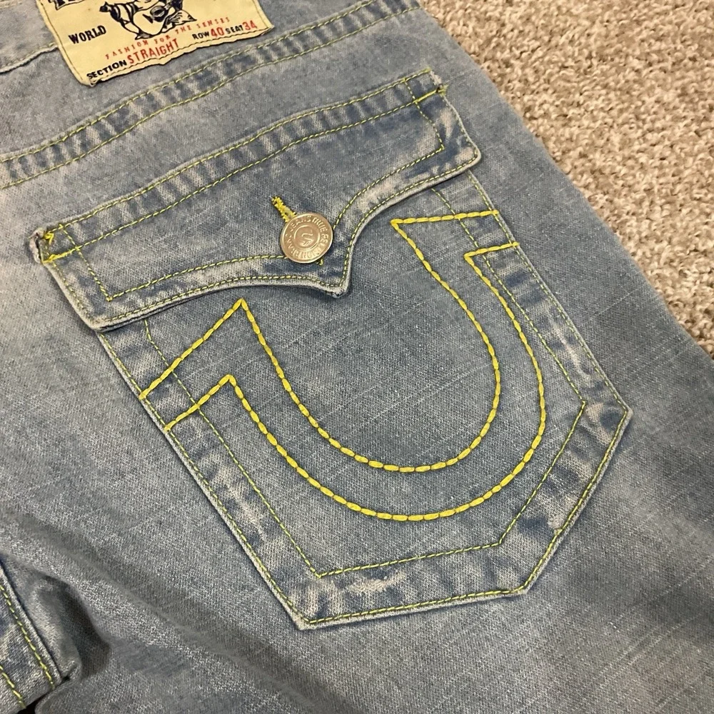 True Religion World Tour Rocco Straight 38x31 Measured Med‎ Wash Relaxed